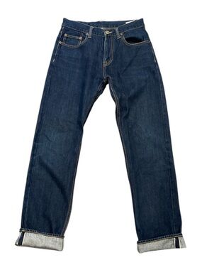 Japanese selvedge Denim Straight Leg Jeans Dark Wash Minimalist Workwear W30